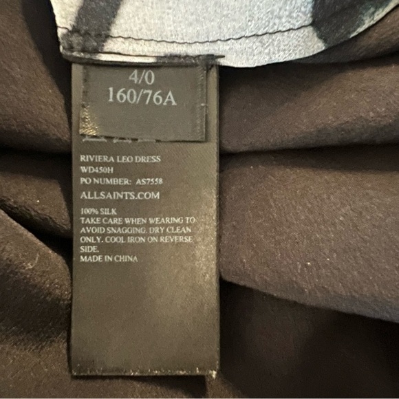 ALLSAINTS Riviera Leo Dress Animal Print Knotted Asymmetrical Sleeveless Grunge - Picture 15 of 15